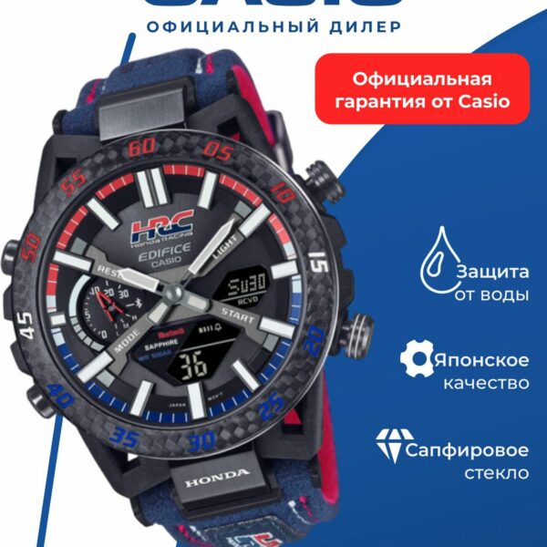 Японские наручные часы Casio Edifice ECB-2000HR-1A с хронографом