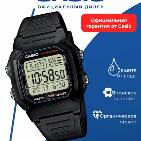 Японские наручные часы Casio Collection W-800H-1A с хронографом