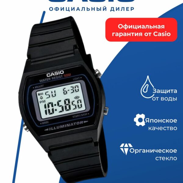Японские наручные часы Casio Collection W-202-1A с хронографом