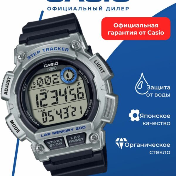 Японские спортивные наручные часы Casio Collection WS-2100H-1A2 с хронографом